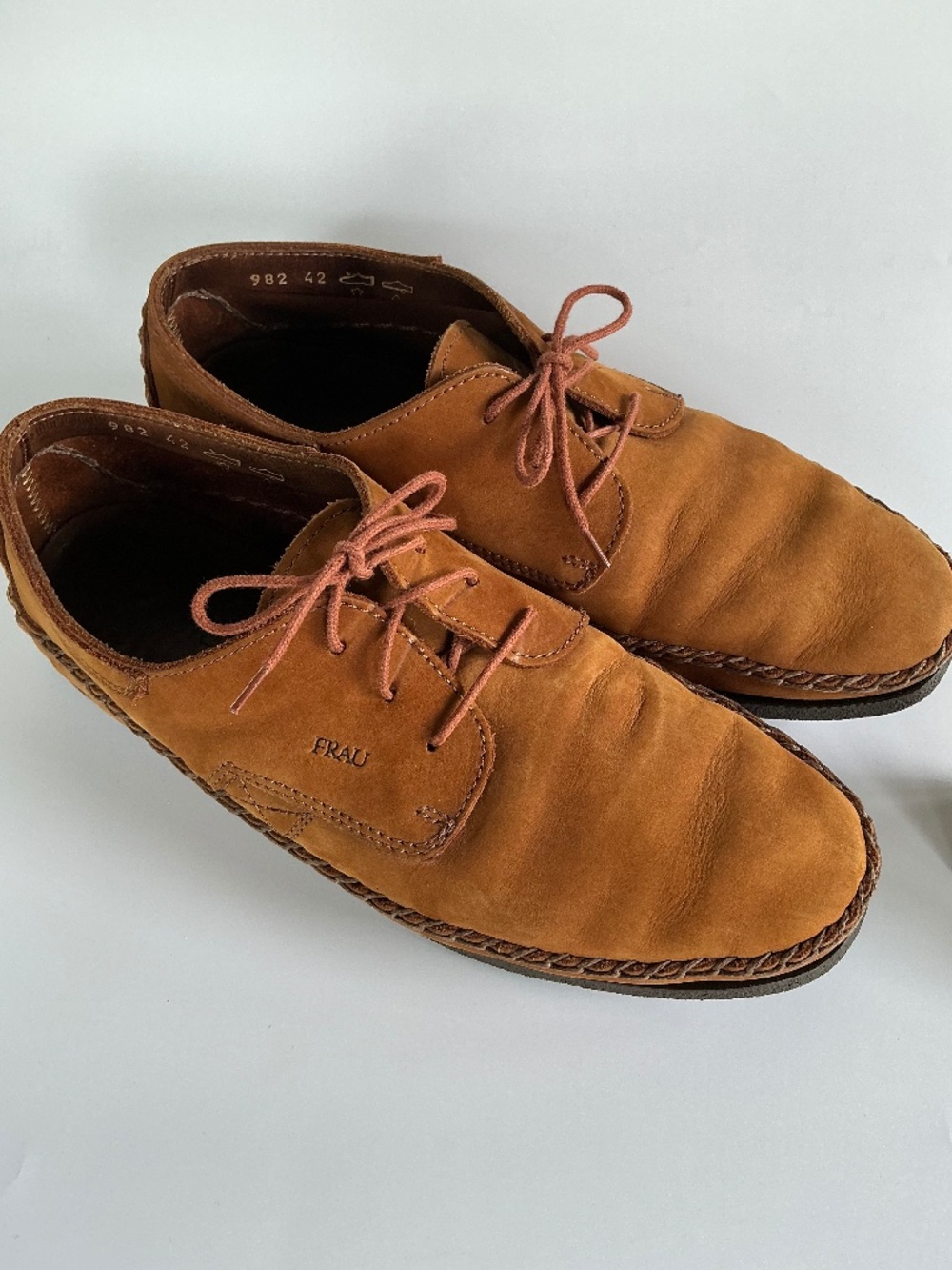 Frau Made in Italy Shoes Leather Men’s Size 42 EU 8 1/2 US Brown Footwear Italy